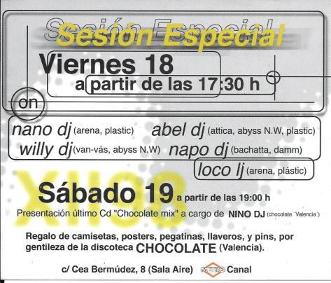 Plastic - Viernes 18 - Fiesta Chocolate-reverso